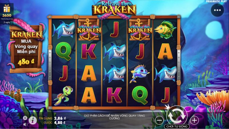 Tính năng thưởng trong Release The Kraken Slot